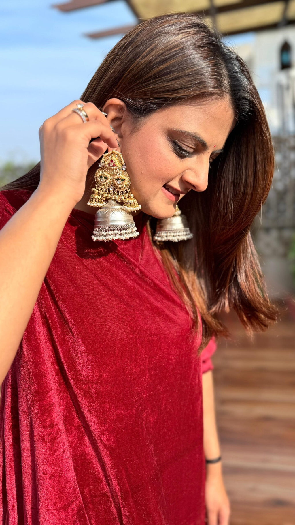 Dual tone Jhumkas image 1