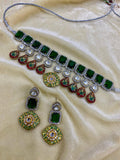 Green red Partaash Choker image 0