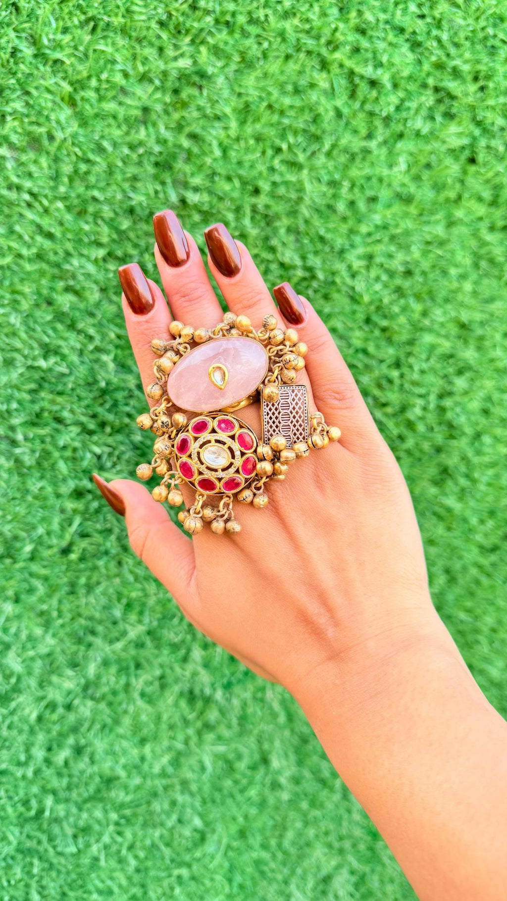 Radhika ring- Pink image 1