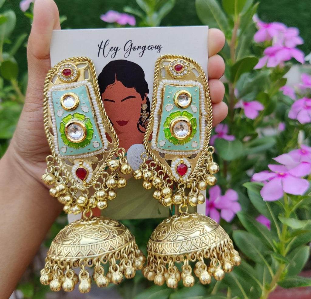 British colored jhumka image 2