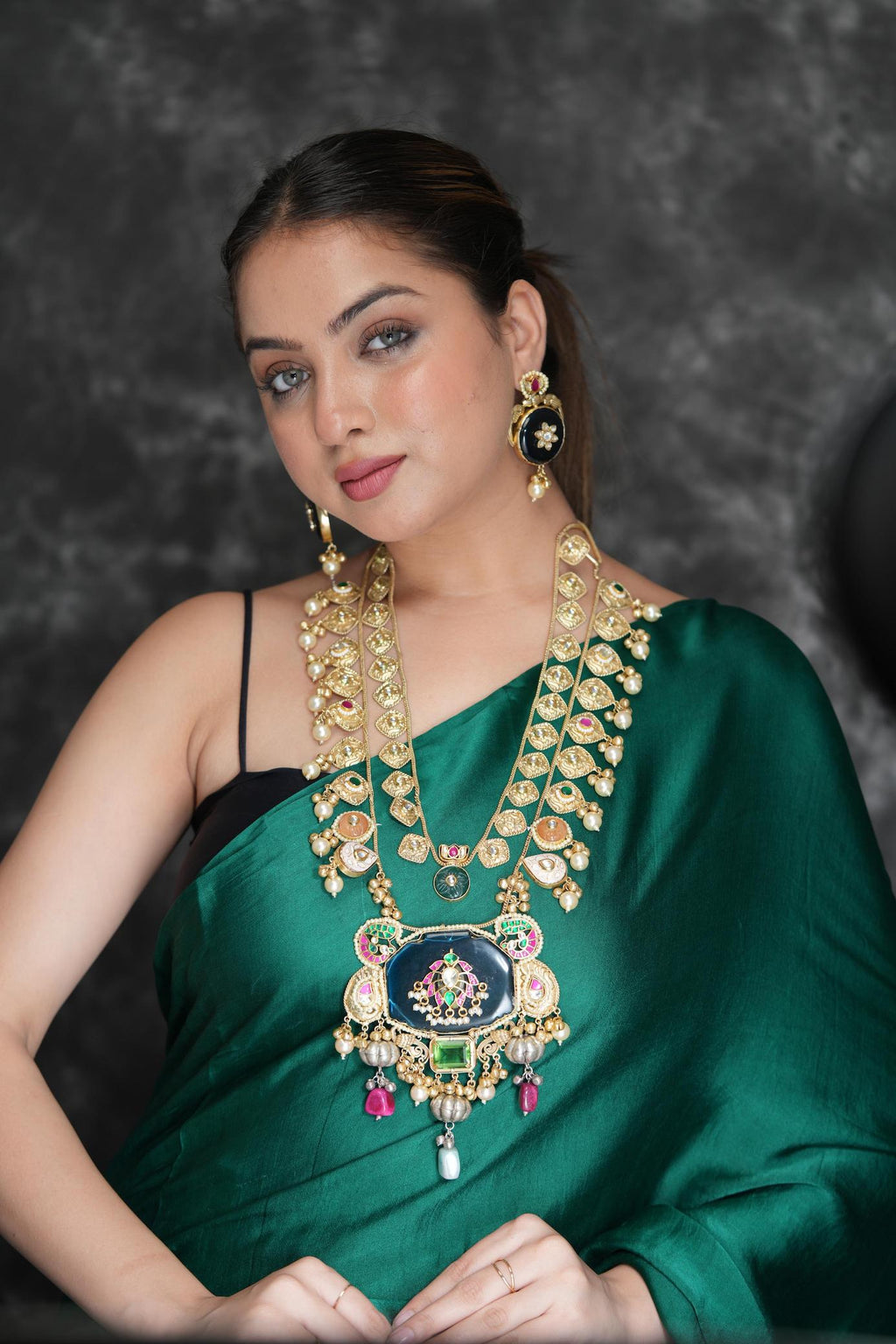 Maharani double layered blue long haar image 3