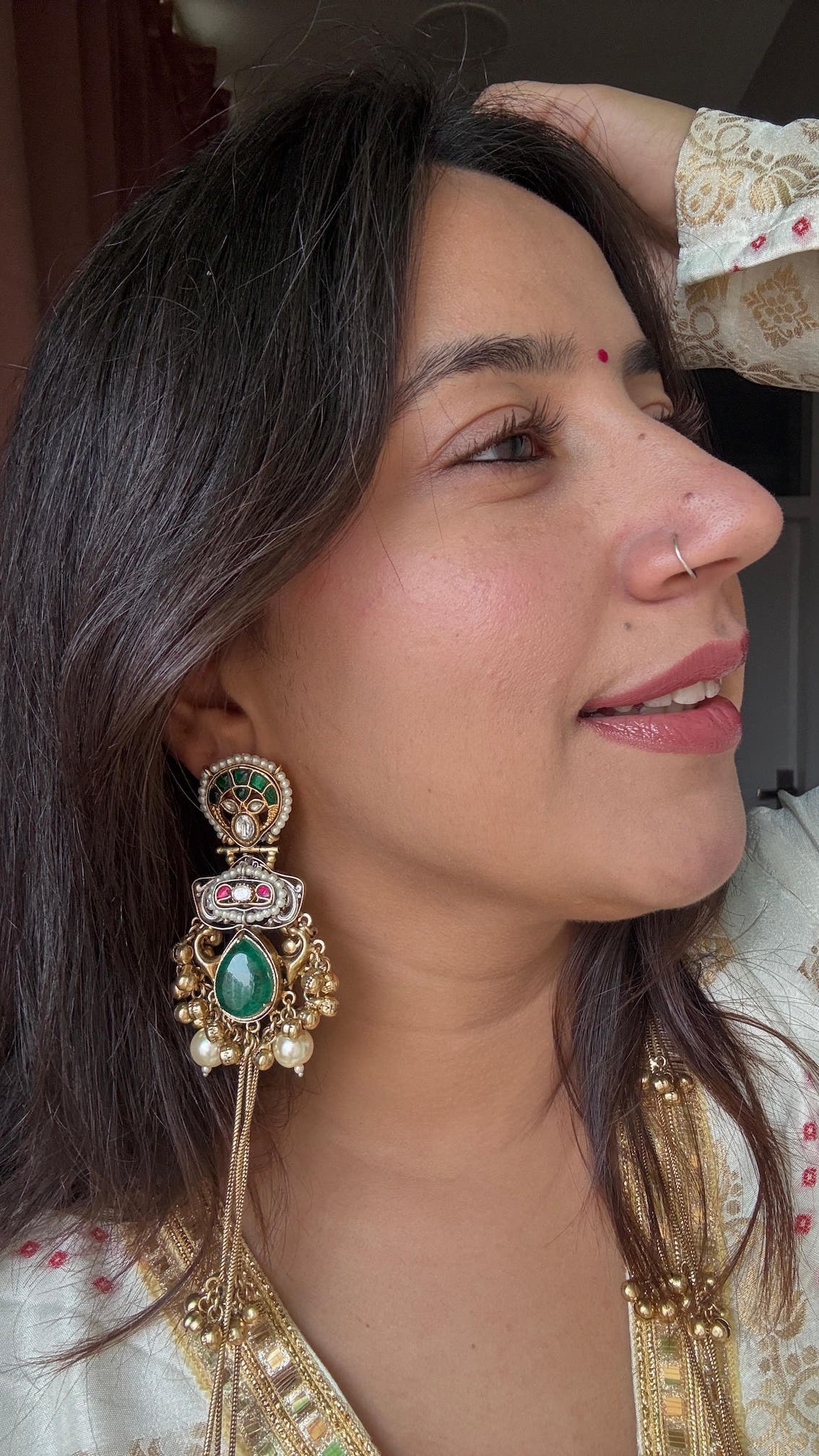 Dejhoor earrings - dark green image 2