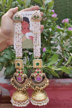 Nargis Earrings - Purple and Pink image