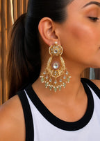 Sitara Earrings - White and Hot Pink image