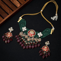Red Choker With Earrings image 0