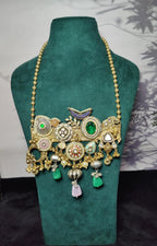 Radha neckpiece-dark green colour image 0
