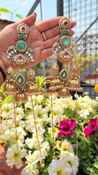 Naaz kashmiri earrings- light green image 0