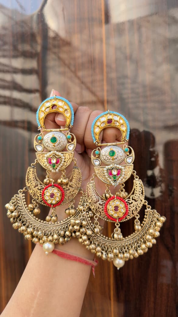 Suku jhumka - Blue and Red image