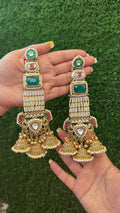 Afra jhumka- dark green colour image 0
