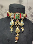 Suhani choker - Green stone image 1