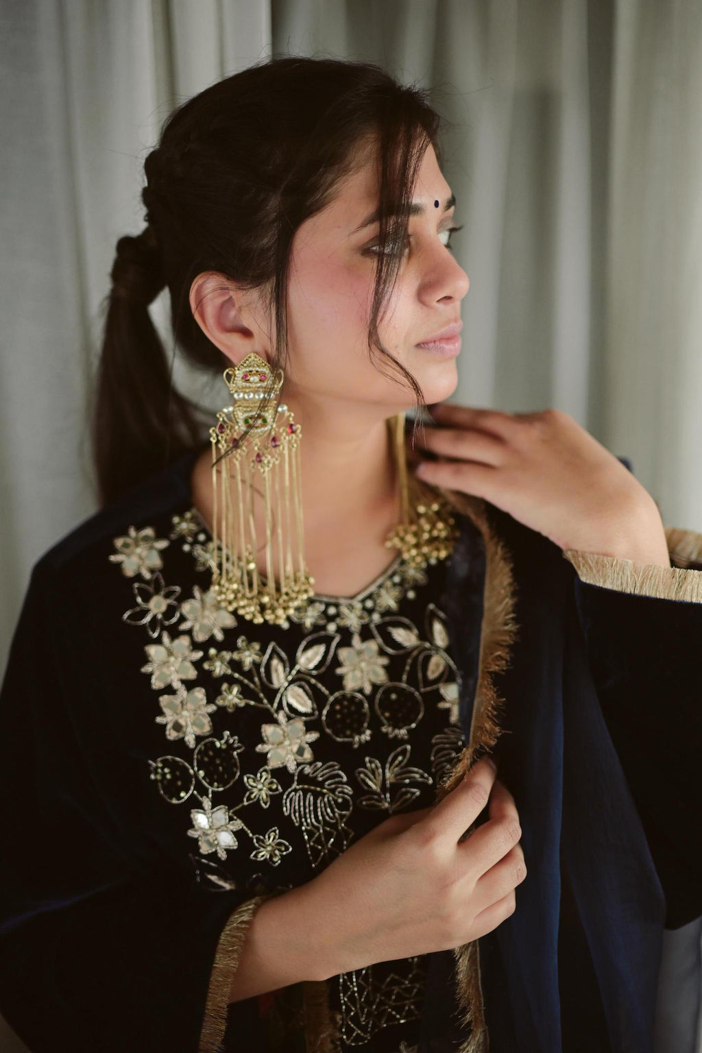 Kashmiri falling earrings image 1