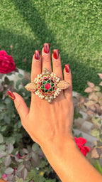 Big panchi kundan rings image 1