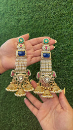Afra jhumka- blue colour image 0
