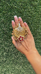 Peacock ring- hot pink image 0