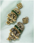 Victorian earrings-green colour image 1