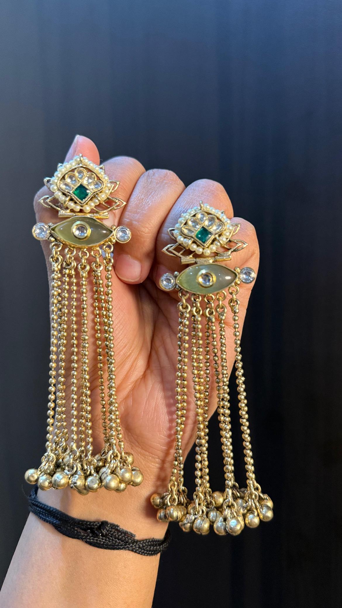Kashmiri kundan earrings image 1