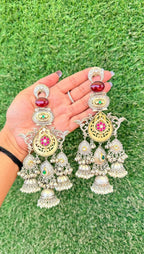 Ibadat Earrings 2.0 - Silver Red image