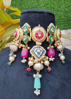 Gold choker with blue stones image 0