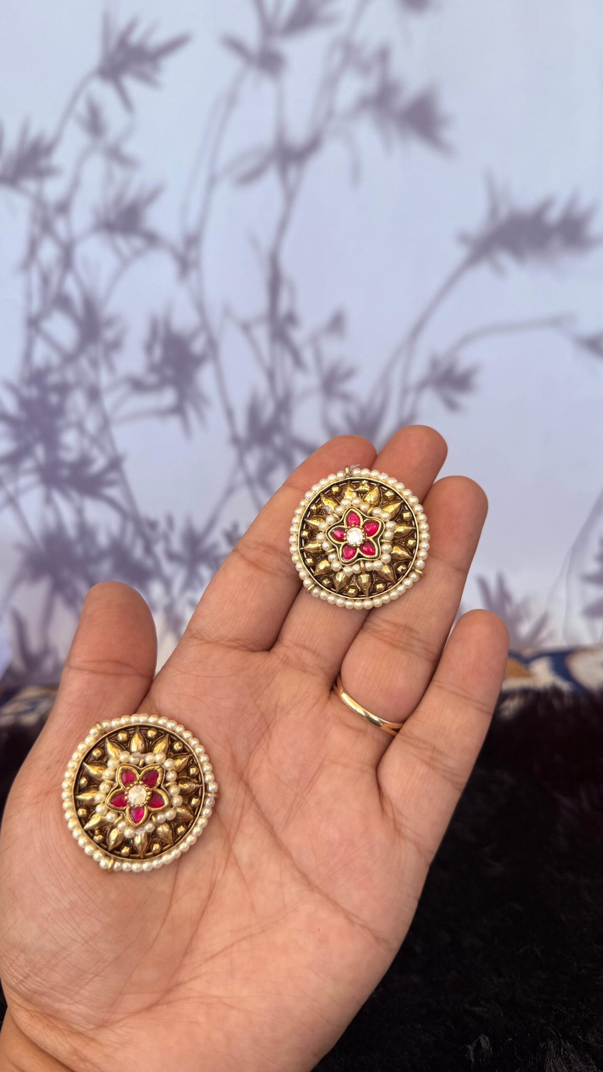 Studs37-  pink colour image 0