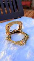 Gold plated kadas with panchi kundan image 5