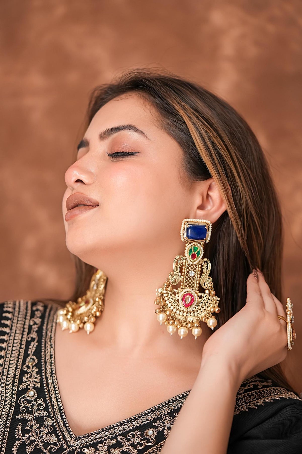 Amara earrings- Blue image 0