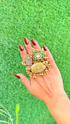 Radhika ring- grey yellow stone image 0