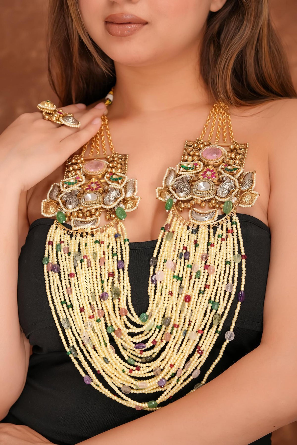 Long Maharani Pearl Haar image 4