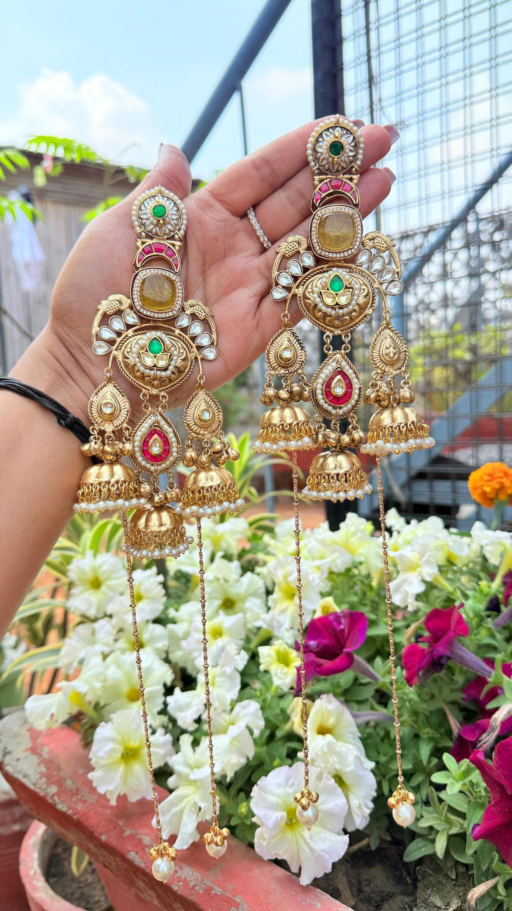 Naaz Kashmiri earrings - Yellow image 0