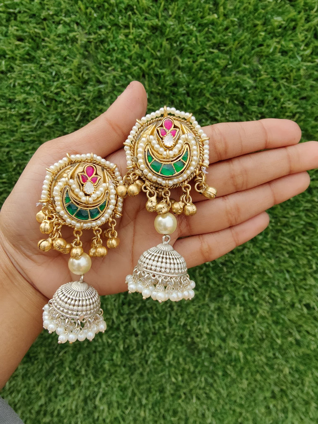 Small dual tone jhumki image 1