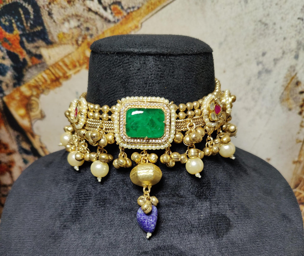Isha choker - dark green image 2