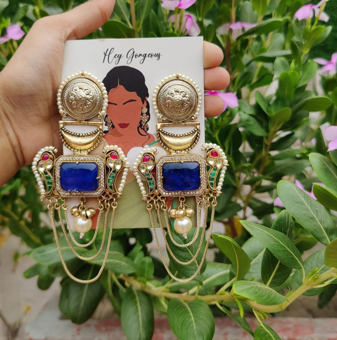 Muskan Earrings - Blue image
