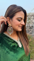 Farah earrings - Green Silver image