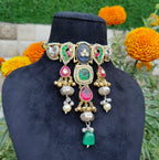 Madhavi choker - blue and red image 1