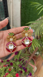 Noor studs- hot pink image 1
