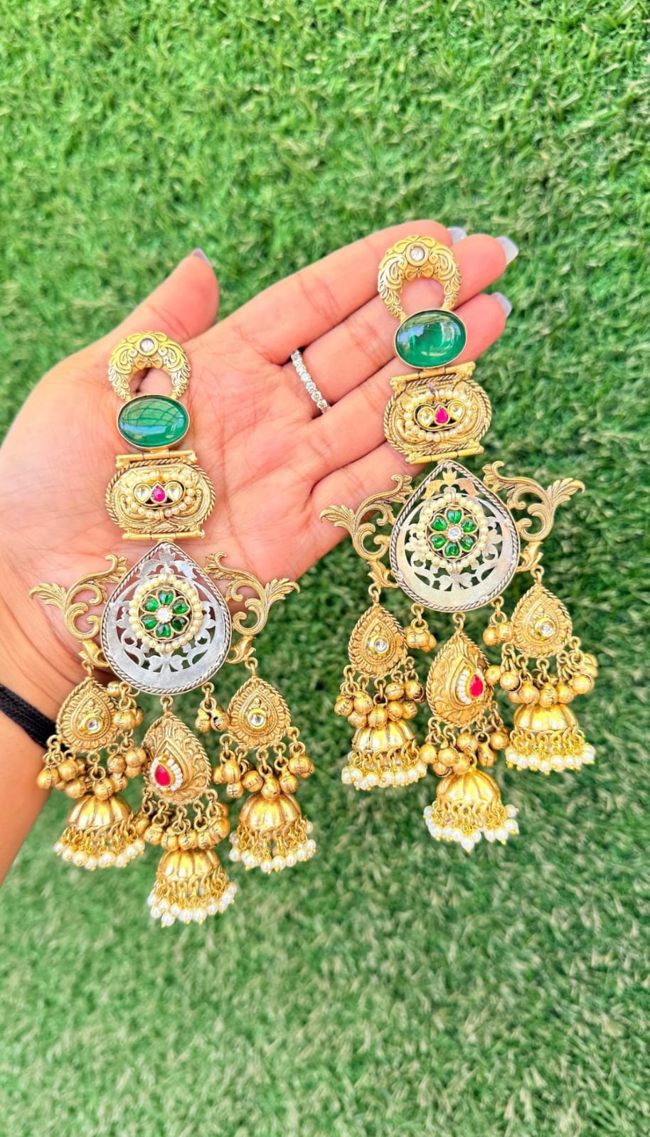 Ibadat Earrings 2.0 - Dark Green image