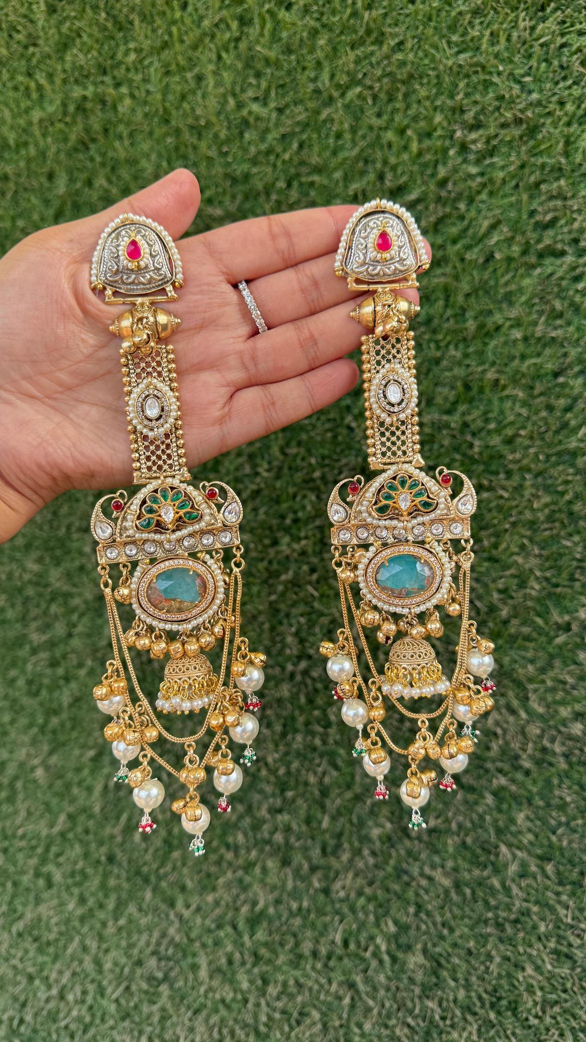Yashoda earrings - Turquoise blue image 1