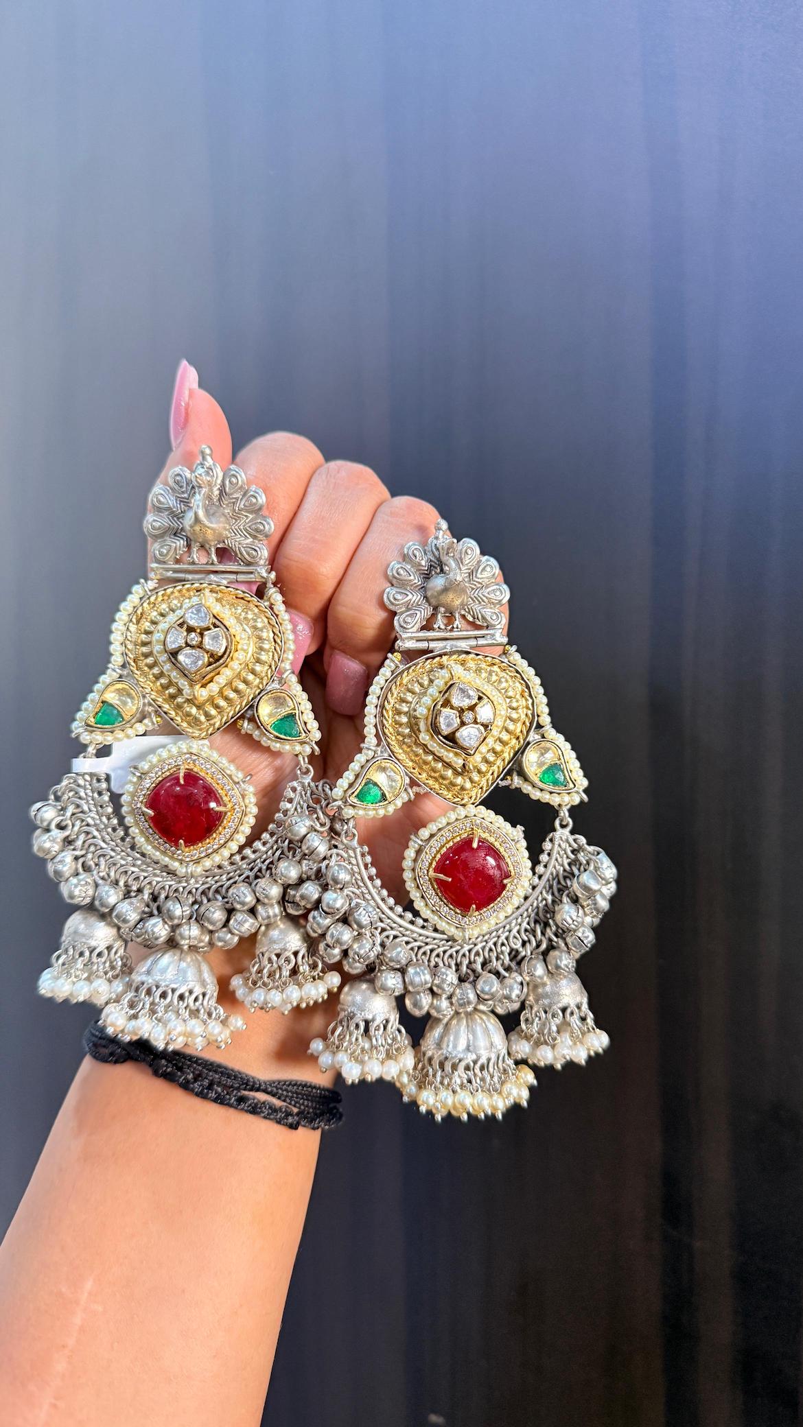 Silver veer zara earrings- Viral isha malviya image 1