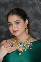 Bridal neckpiece with small jhumki image 1
