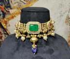 Isha choker - dark green image 1