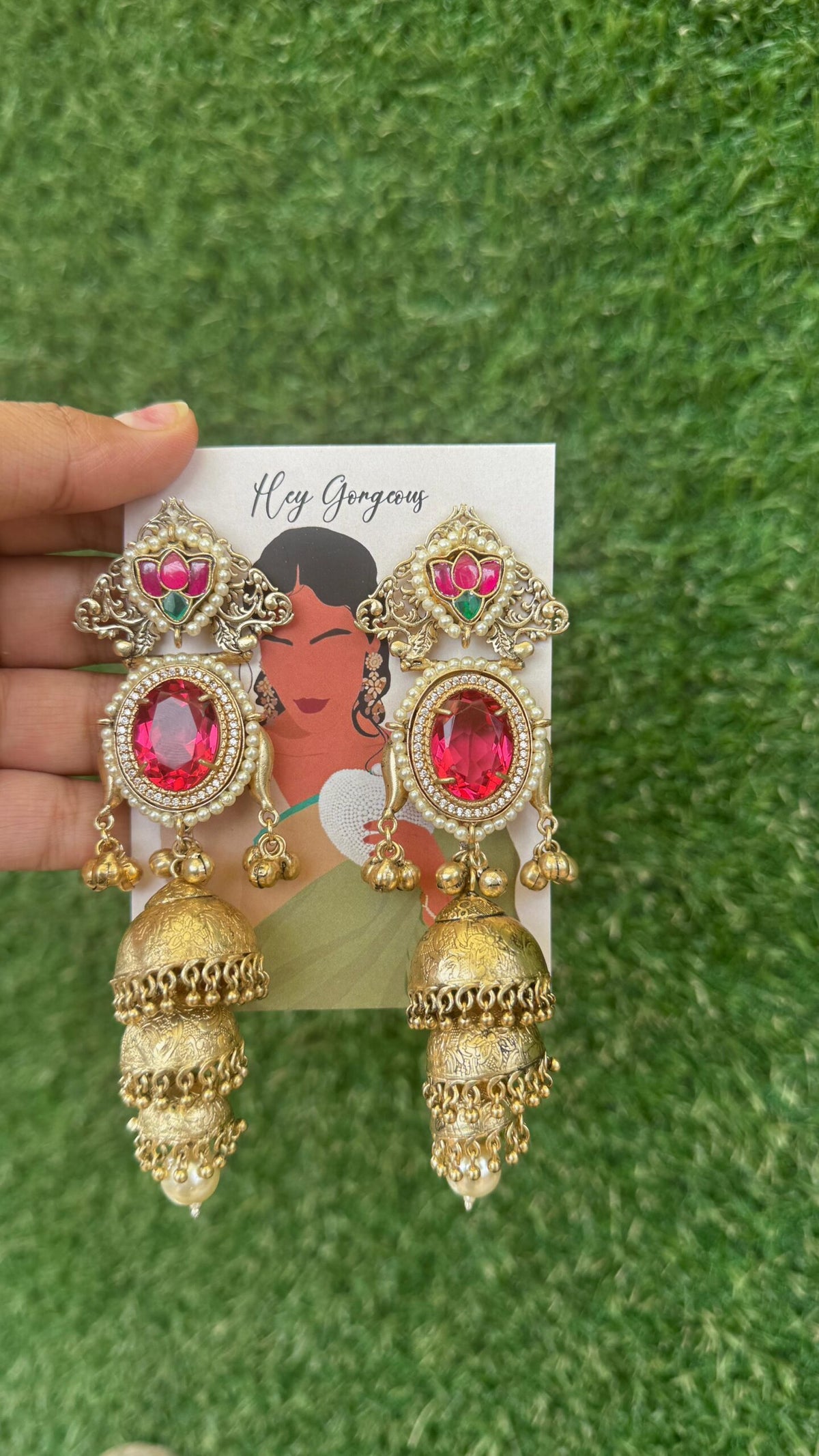 kashvi earrings-red colour image 0