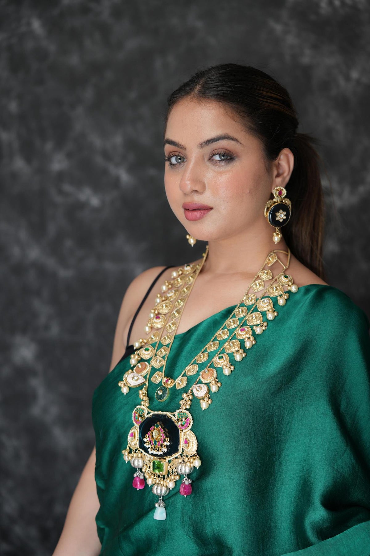 Maharani double layered blue long haar image 7