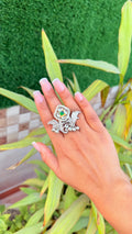 Small kundan silver plated ring image 0