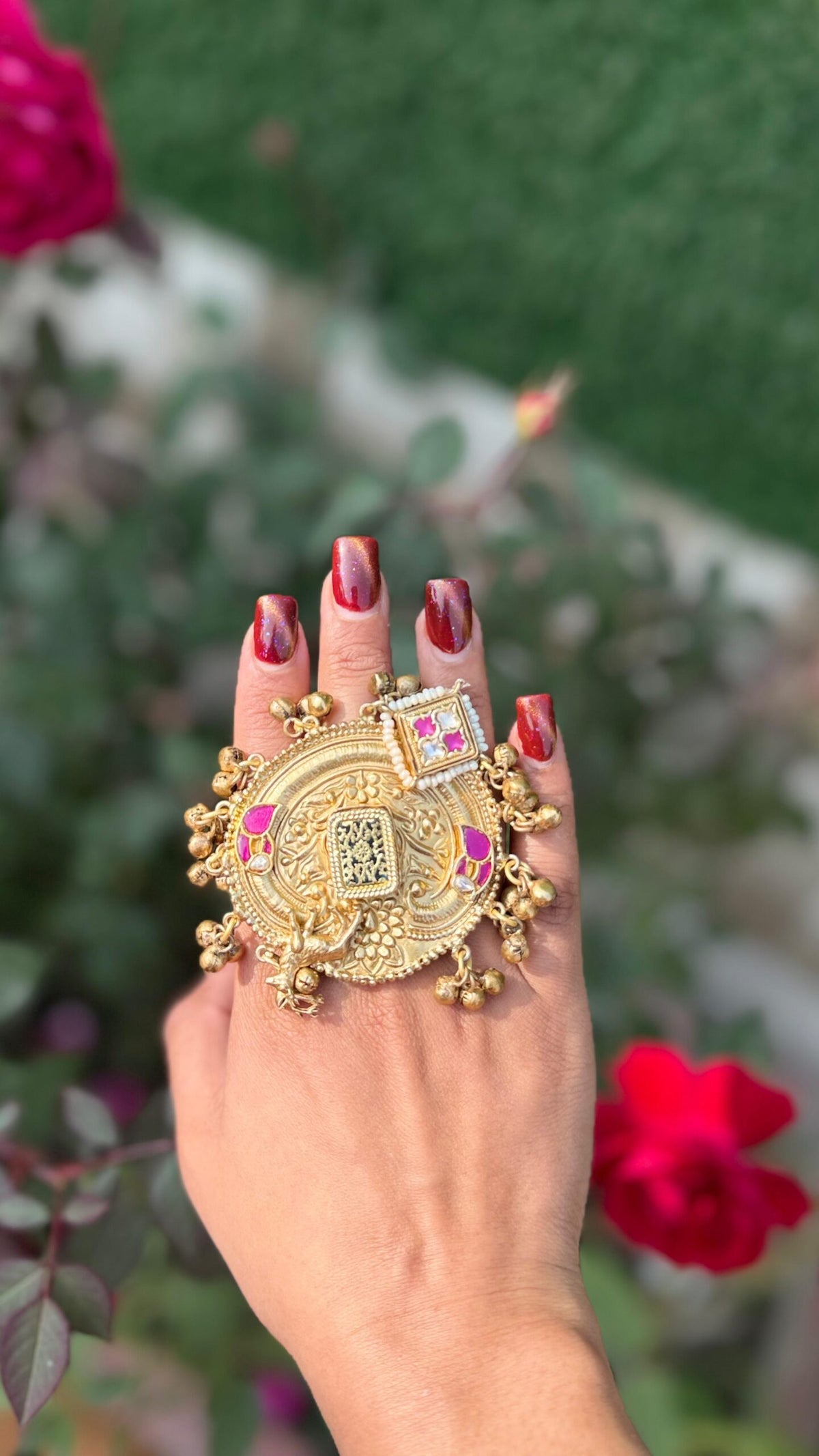 Big Panchi kundan rings image 1