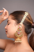 Nargis Earrings - Purple and White image