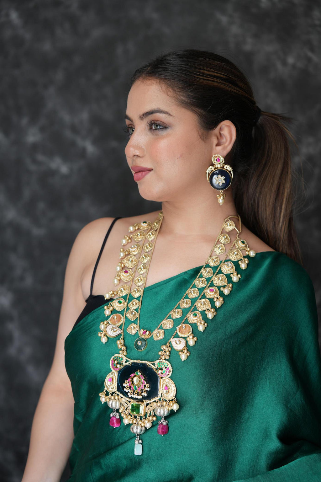 Maharani double layered blue long haar image 4