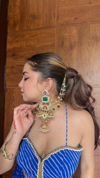 Meher jhumka - dark green image 2