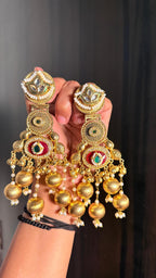 Suman earrings - red image 1