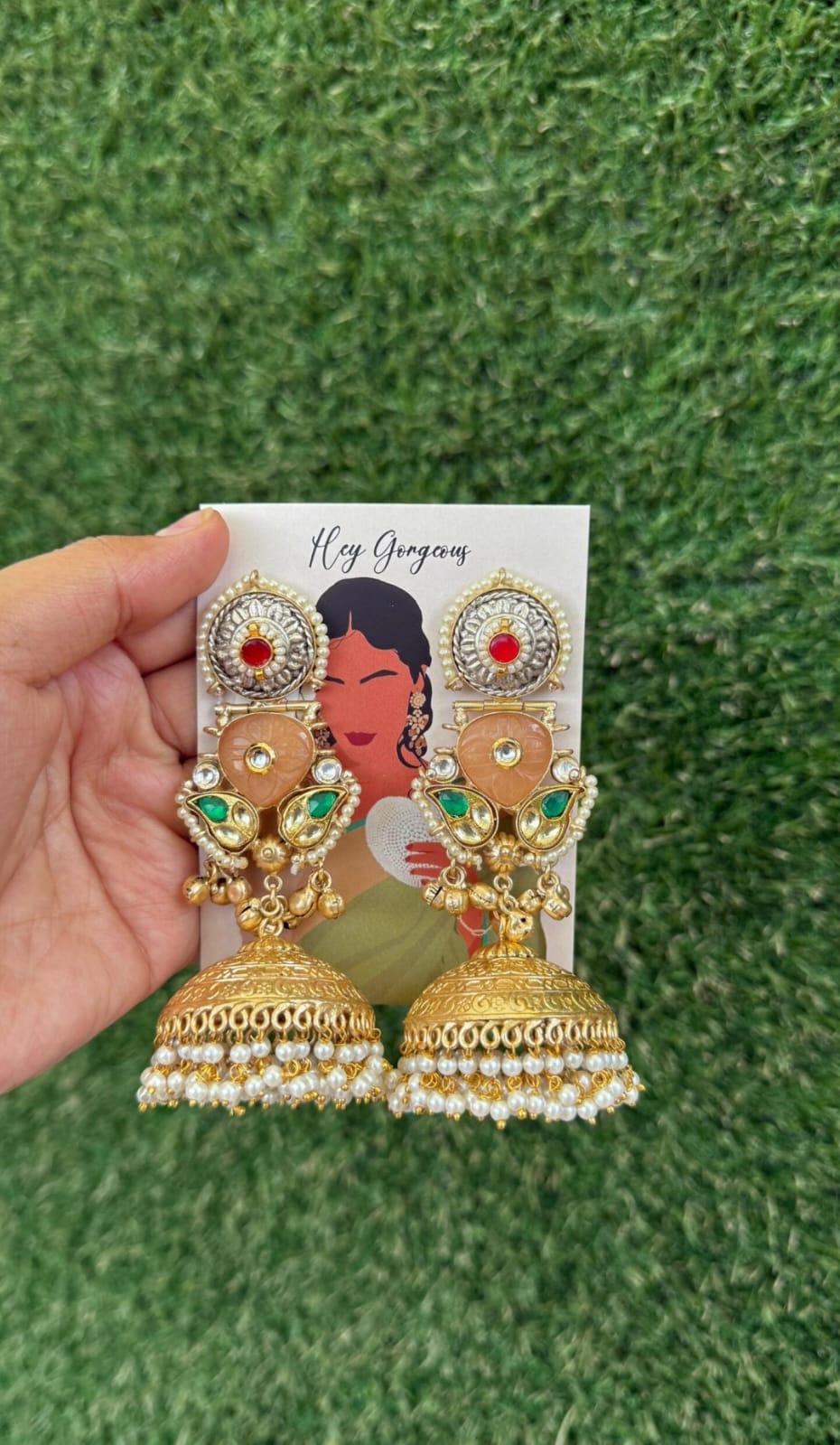 Nidhi jhumki - Brown image