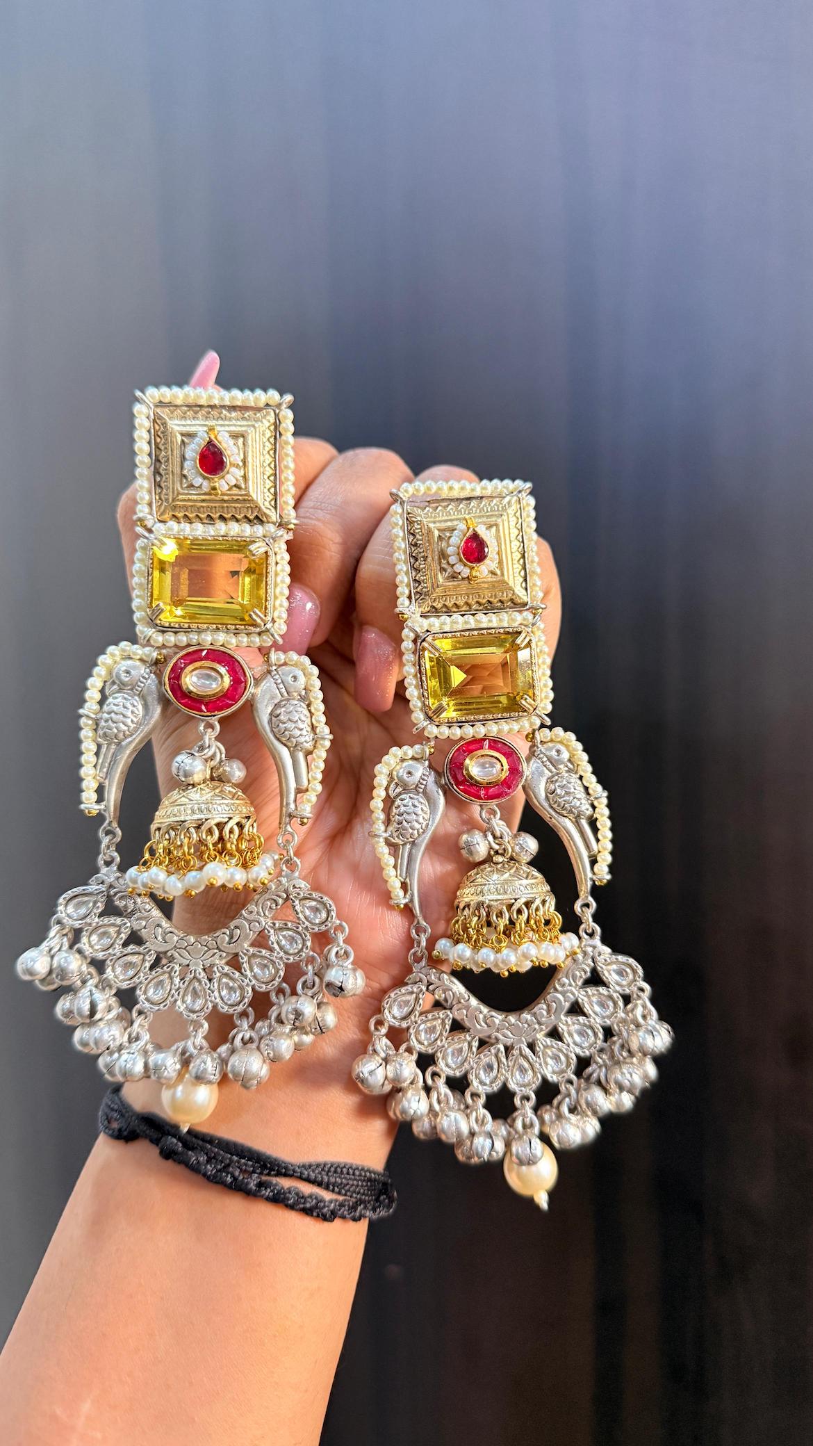 Suman 3.0 earrings - silver yellow image 0