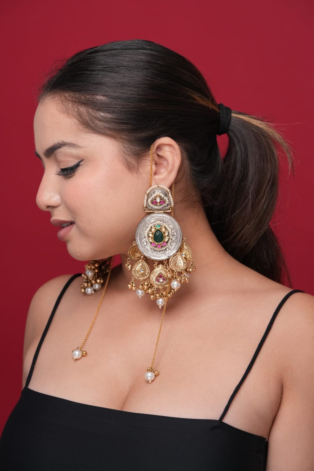 Sidra earrings - Dark Green image